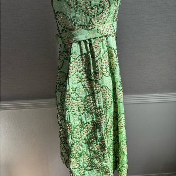 Green Patterned Midi Dress - Picture 7 of 11